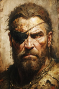 Hannibal Barca eye patch portrait
