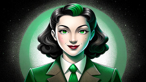 1940s secretary smiling
