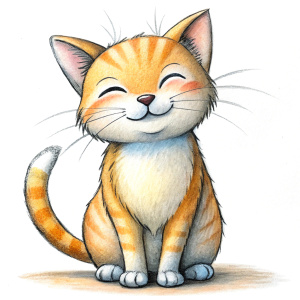 very cute cat winking full body