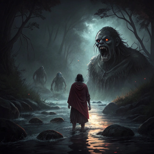 In Hindu mythology, Vaitarani, a river of judgement, claimed the soul of a person who neglected their sacred duties. Shrouded in darkness, the individual faced horrifying creatures as their story was told in plain, unembellished language.