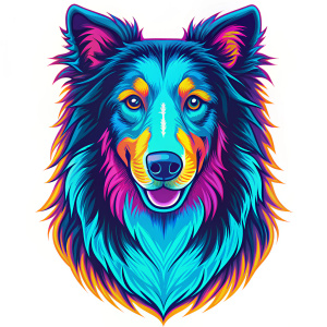 Collie Dog, mascot cartoon character, isolated on white background