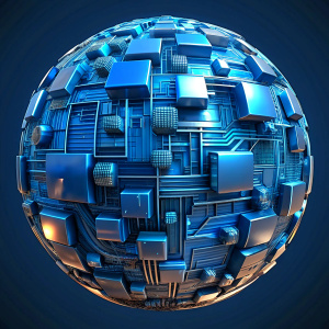 global blue circuit board  background