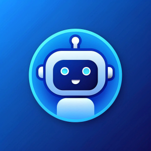 chat bot logo ai with blue color 