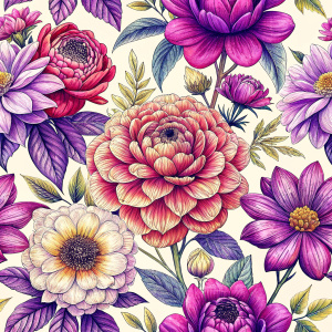 "Vibrant Floral Bliss": This wallpaper features a stunning array of colorful flowers, set against a crisp white background. The bold hues and intricate details of the flowers will bring a touch of beauty and joy to any room.