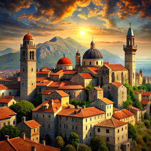 the  old city,
in-the-style,                                  poster-from-the-game hyperrealism, 