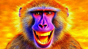 baboon smile