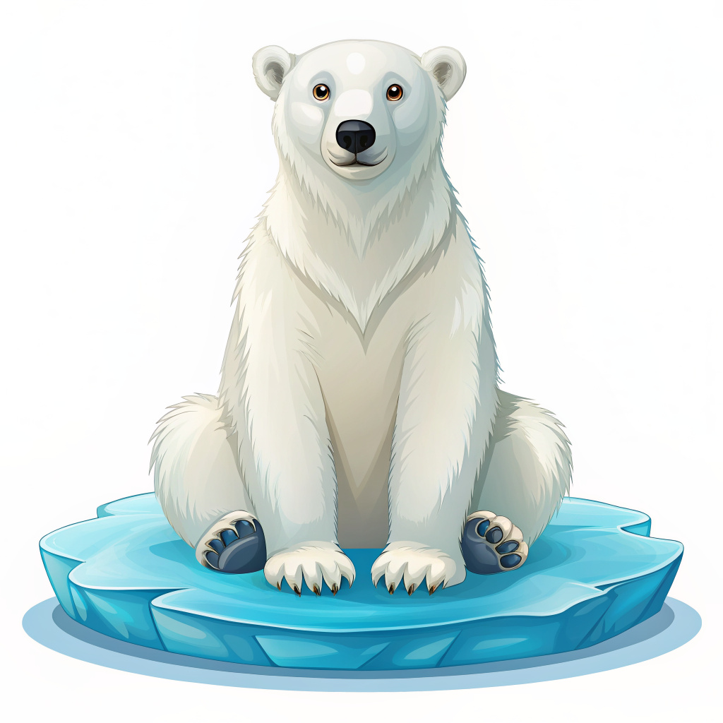 Polar bear sitting on a piece of ice vector illustration on a white background


