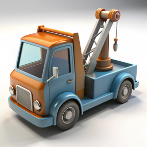 grua de remolcar auto, render 3d, alta resolucion, fondo blanco