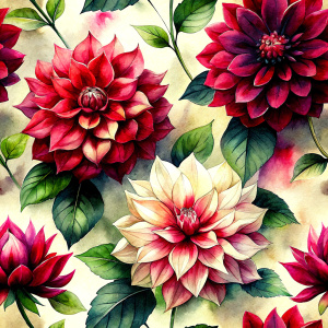 dahlia flowers pattern