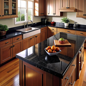 black kitchen countertops