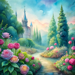 a fairy tale about the Magic Garden in which roses bloom