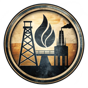 Логотип нефти чёрно-белый
