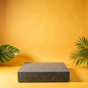 Simple product showcase background, wide square platform background color is black
