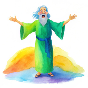moises con baston, bible times, full body