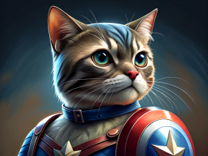 Cat as a captain america from Marvel