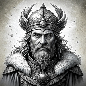 Nordic Surt - Ruler of Muspellsheim - perfect realistic art, high-definition grey and black, white background tattoo design