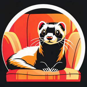 ferret sitting on the couch