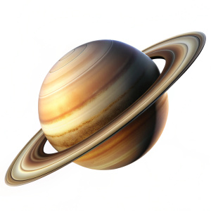 
Astronomy planet Saturn on white background