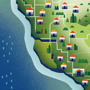 Interactive map showcasing population density and major cities of Peru.