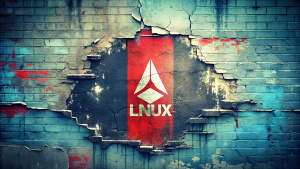 Street art dirt wall minimal "LINUX" Logo