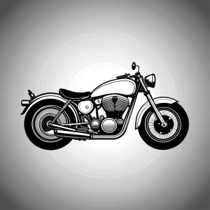 motorcycle biker tattoo design - perfect realistic art - high-definition - grey and black - white background 