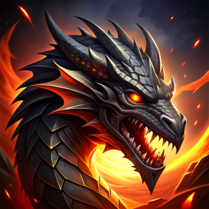 black dragon icon for videogame