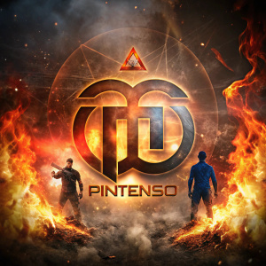 **hazme un logo de PI con dos personas intensos ( que haya fuego por detras) y el nombre de “intenso” por debajo