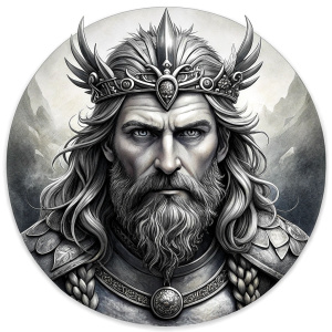 Nordic Surt - Ruler of Muspellsheim - perfect realistic art, high-definition grey and black, white background tattoo design