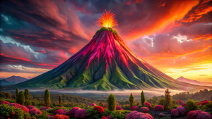 distorted pepper volcano, thorn dusk, absolutely stunning visual blah blah , colors include photunk and fitunk