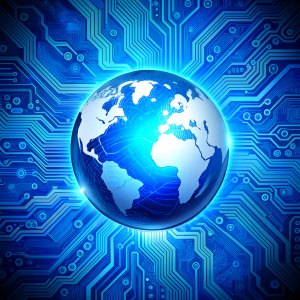 global blue circuit board  background