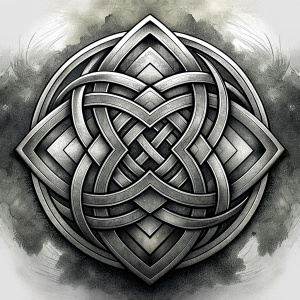 Celtic Paganism runes symbols tattoo design - perfect realistic art - high-definition - grey and black - white background 