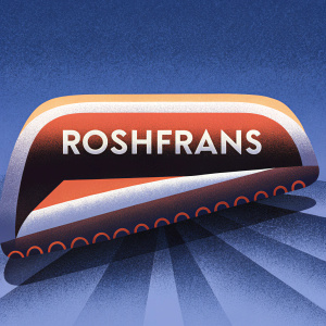 Design concept for Roshfrans logos: sleek aerodynamic shape with vibrant red accents. Bold font emphasizes superior lubrication products.