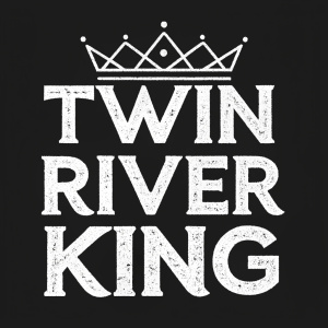 Stylized Twin River King logo. Rough, distressed font design. White text on a black background. Edgy and bold appearance.