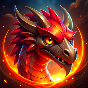 red dragon icon for videogame