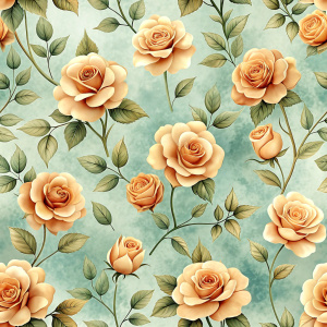 pale retro roses, seamless pattern