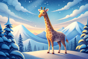 giraffe in winter