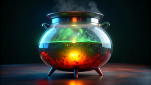 ordinary glass magic pot, studio shot