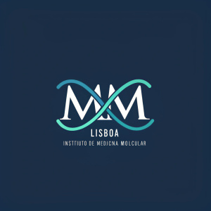 For MM Lisboa Instituto de Medicina Molecular, a sleek logo design featuring 'MM' in bold, sans-serif typeface intertwined with 'Lisboa' in a elegant, cursive script. The color palette includes deep navy blue and vibrant teal, symbolizing trust and innovation.