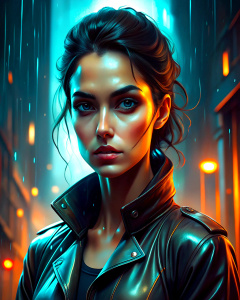 Angelina Jolie in a Blade Runner movie scene