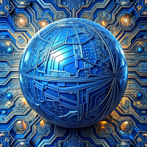 global blue circuit board  background