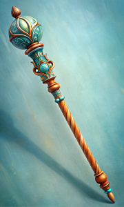 ONE OF WANDS, SPANISH DECK STICK, BAROQUE STYLE