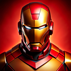 Ironman Helmet front face, background red color