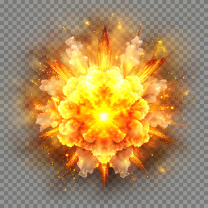 Explosion border isolated on transparent background - Recraft