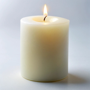 basic white glaased candle