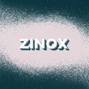 A modern Zinox logo design, featuring bold sans-serif text in stark white on a sleek black background, emphasizing brand identity and unity.