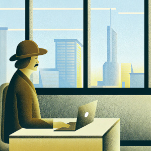 Former Mexican President Vicente Fox, seated in a modern office. He wears a brown hat and has a neat mustache. The background features large windows overlooking a bustling cityscape.
