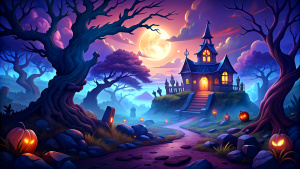 spooky halloween landscape