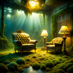 close moss covered antique  livingroom  moss covered furniture underwater sea submerged  antique livingroom  phenomenon    The Bioluminescent   phenomenon light sunset  Amazing light reflections 
 
