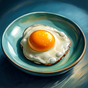 an egg on the plate