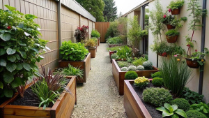 Transforming Narrow Side Yards with Creative Landscaping Ideas, Another great landscaping idea for narrow side yards is to incorporate containers or raised beds. These features allow for easy maintenance and can be strategically placed to optimize space. Consider using different heights and sizes of containers to add depth and dimension to your garden. Additionally, raised beds provide better drainage and can be used for growing vegetables or herbs.